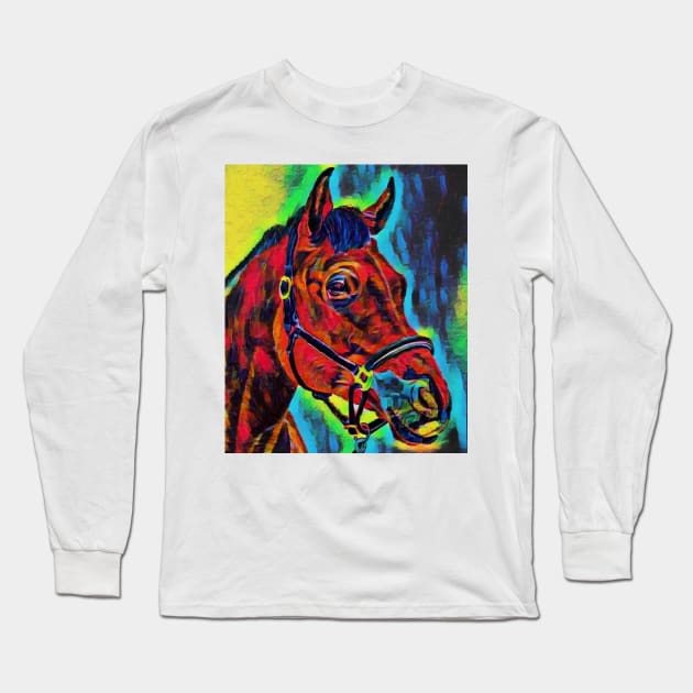 Colourful Horse Long Sleeve T-Shirt by kazboart